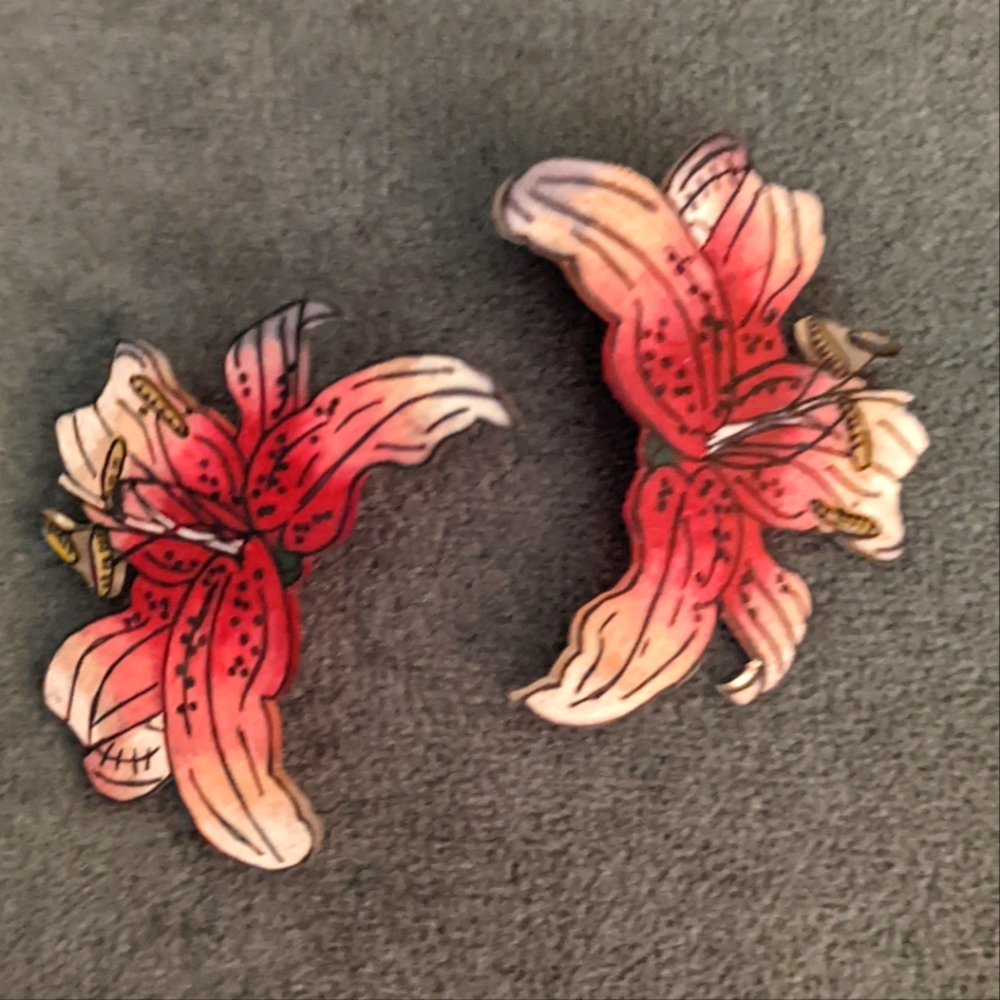 Handmade Lily Flower Earrings